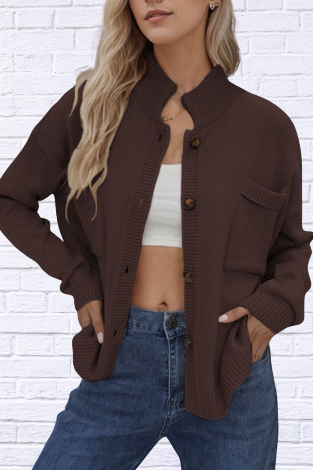 Button Up Long Sleeve Cardigan