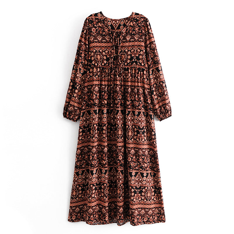 Aria Printed Loose Fit Kaftan Maxi