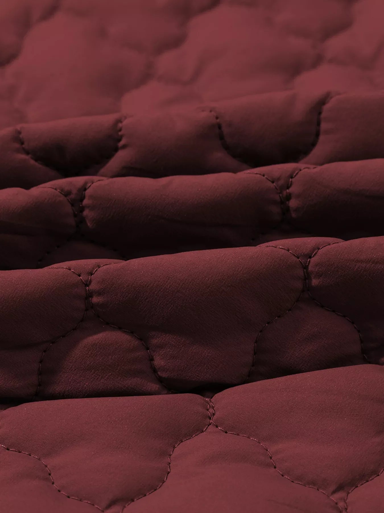 Burgundy Quilted Snap Down Zip Up Vest Coat – Women’s Lightweight Warm Outerwear for Fall & Winter