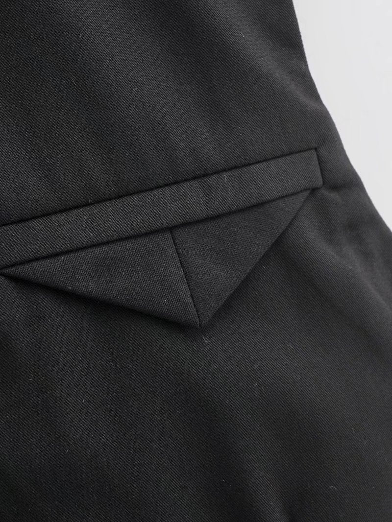 Black Slim Sleeveless Vest