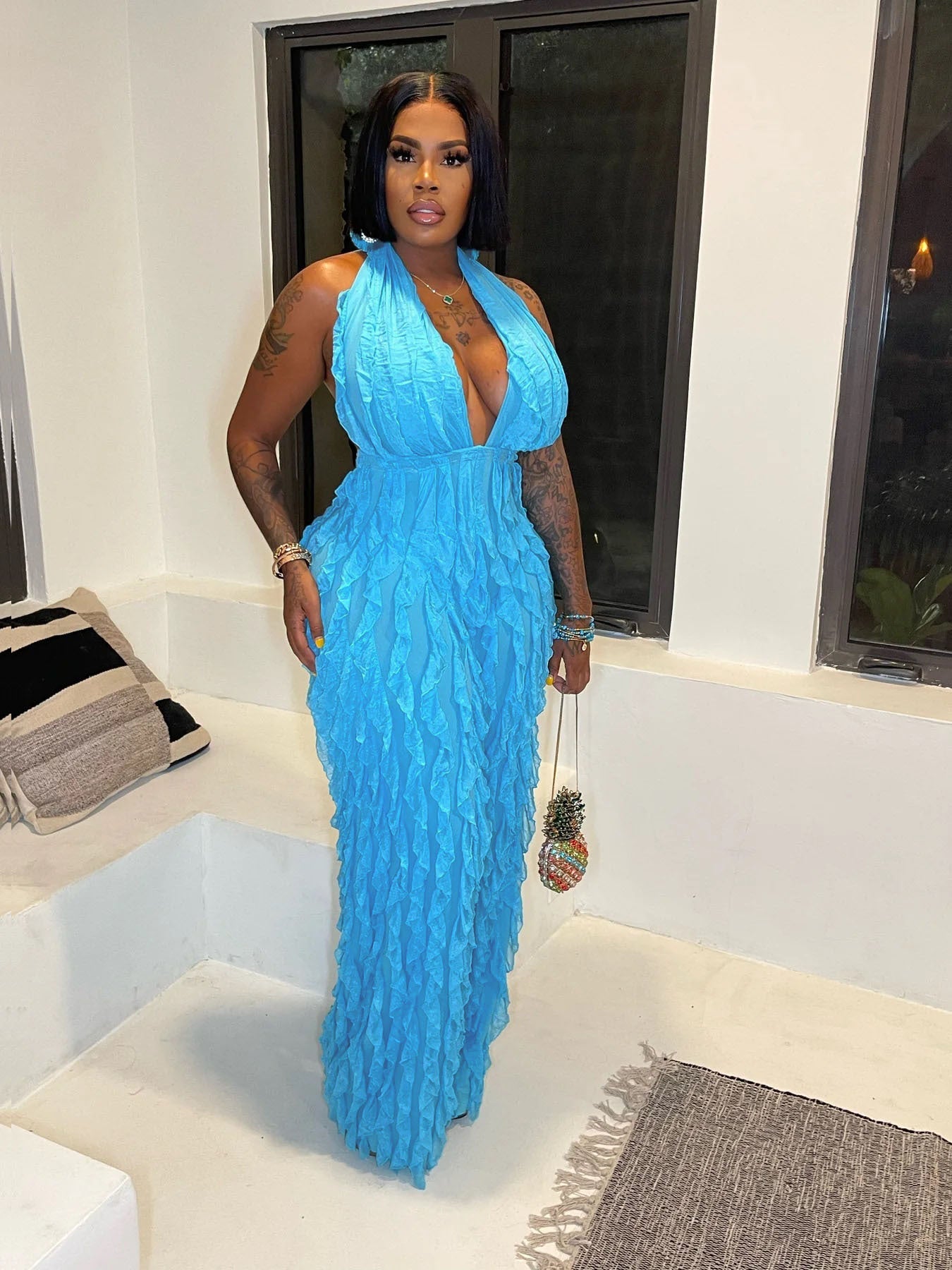 Plunge High Waist Jumpsuit