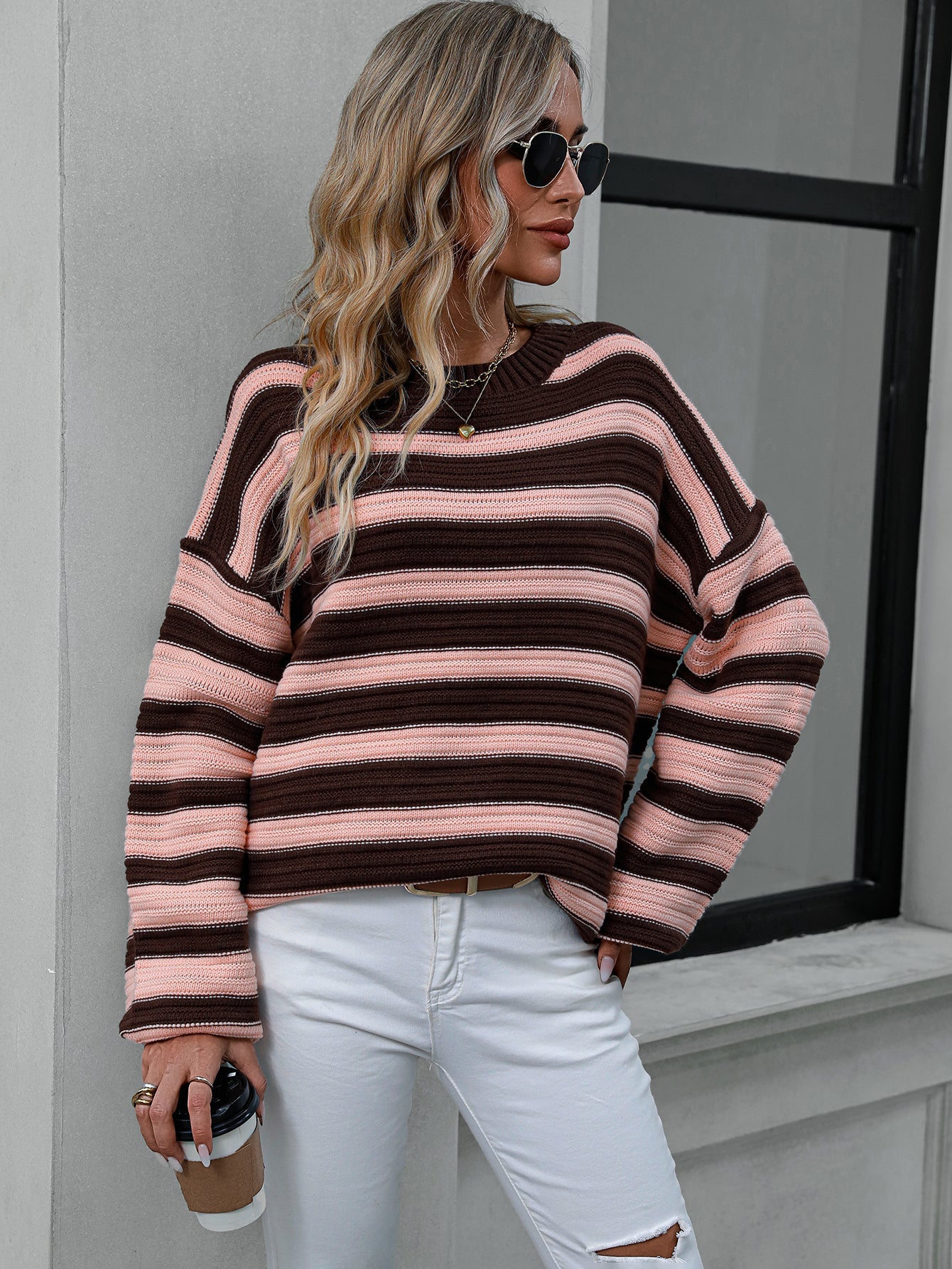 Knitted Crew Neck Pullover Sweater