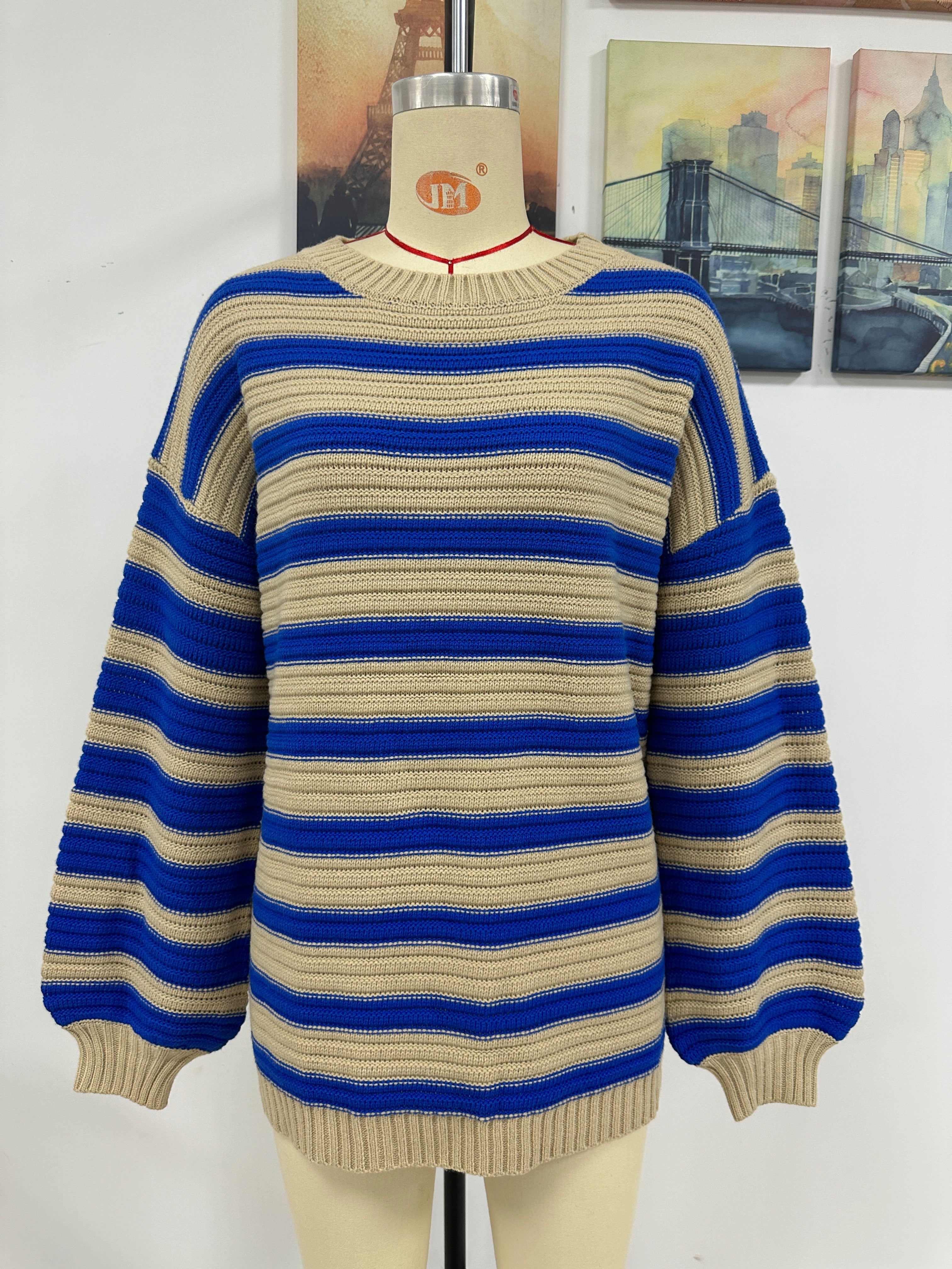 Knitted Crew Neck Pullover Sweater