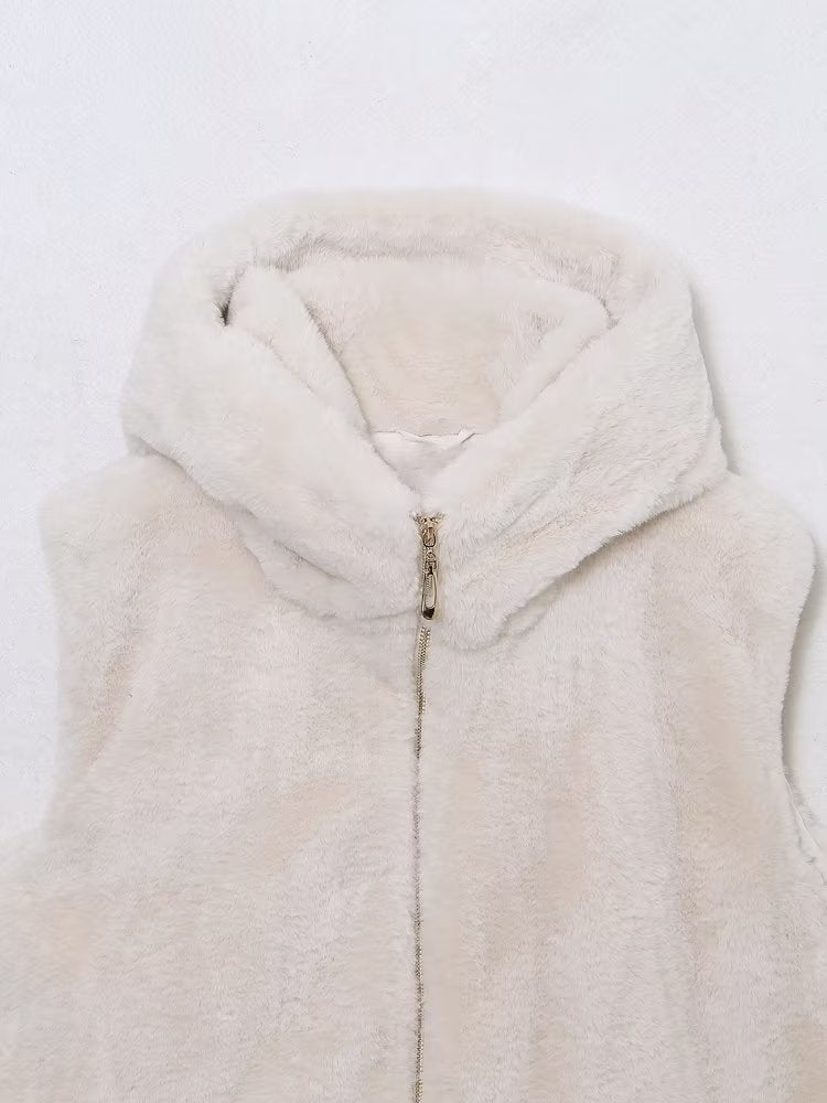 Artificial Fur Sleeveless Coat