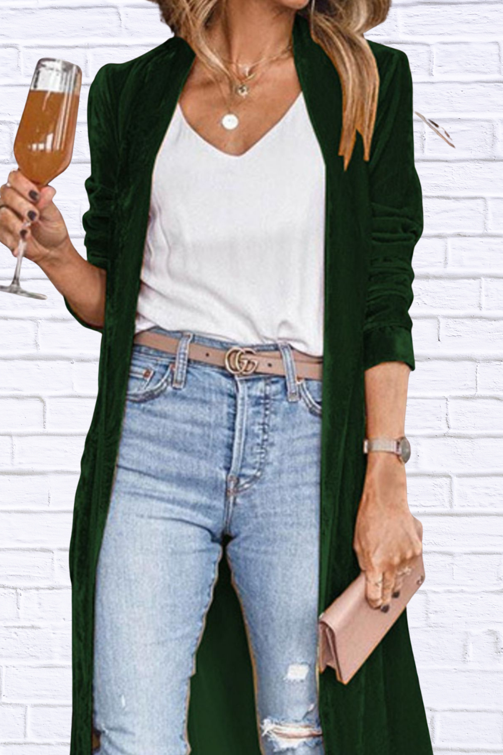 Open Front Long Sleeve Longline Cardigan