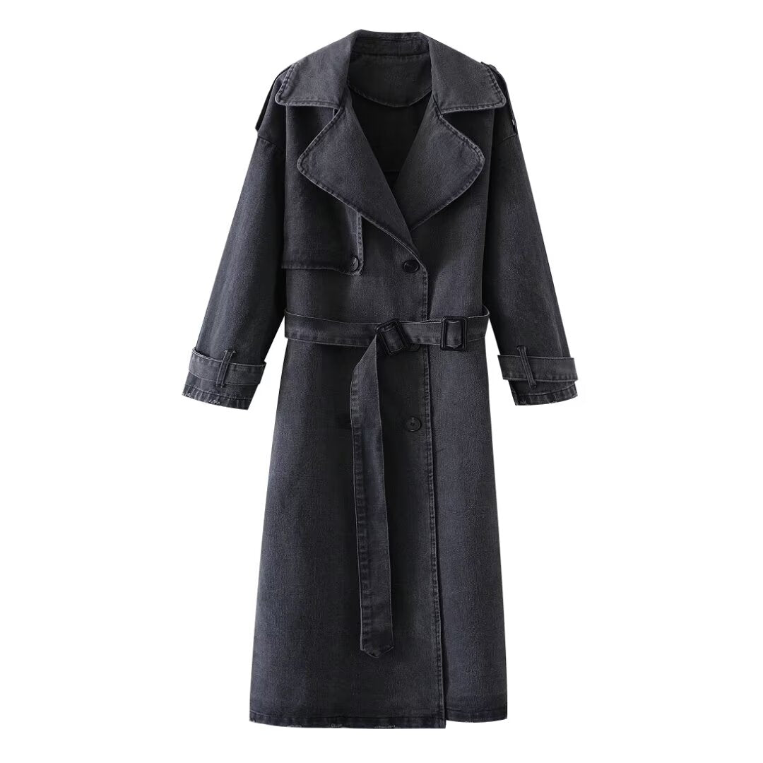 Denim Baggy Trench Coat