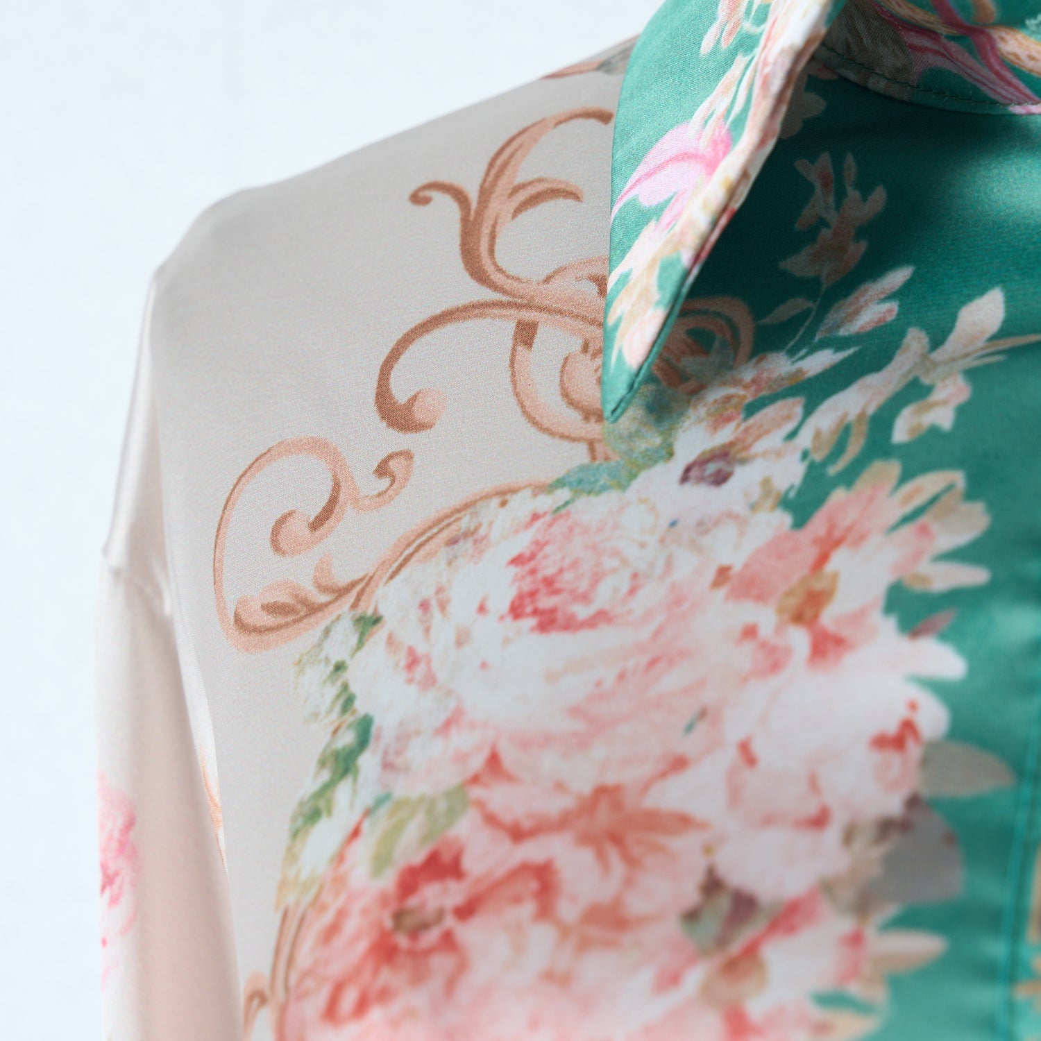 Green Vintage Print Two Piece Set