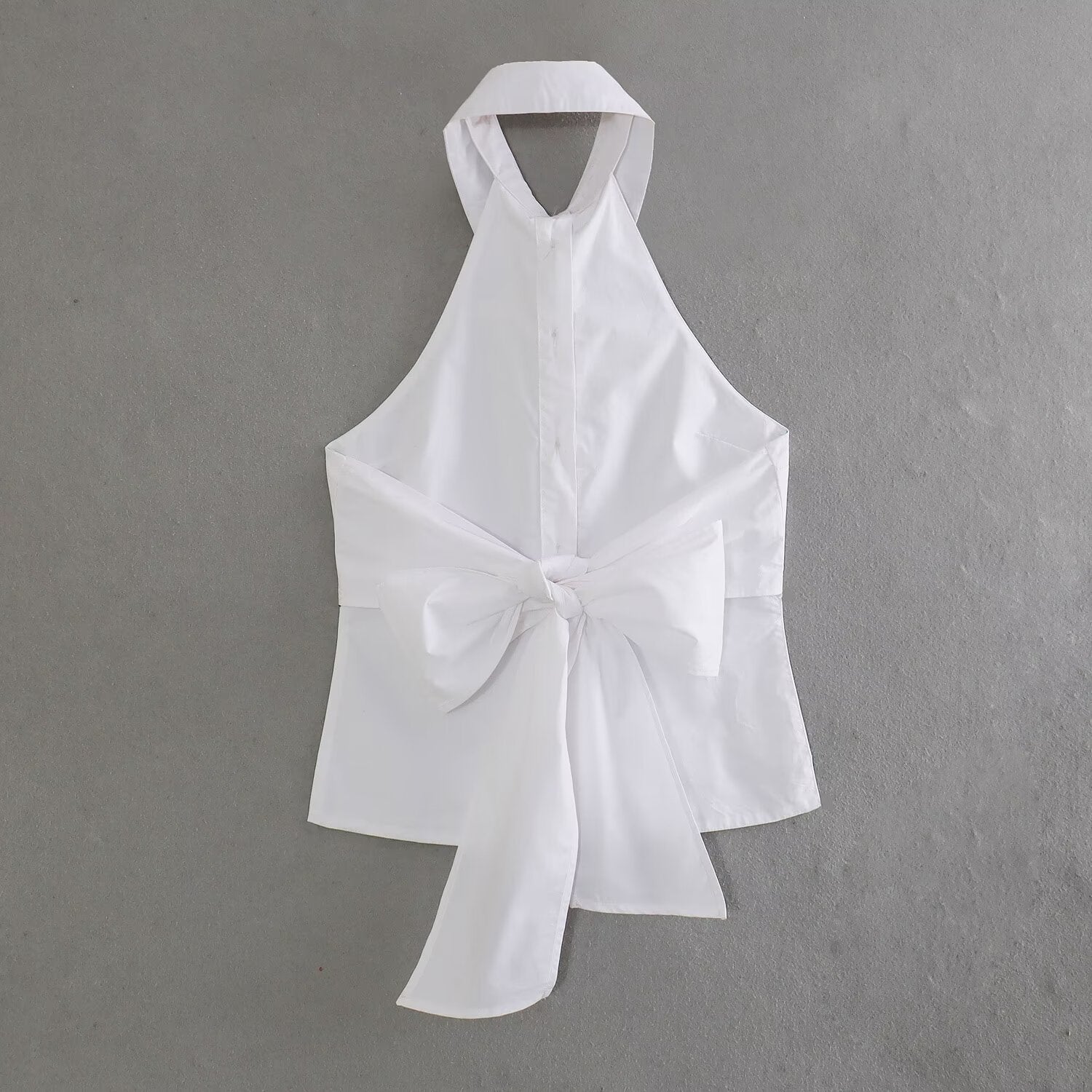 Hanging Collar Fabric Trench Coat Top