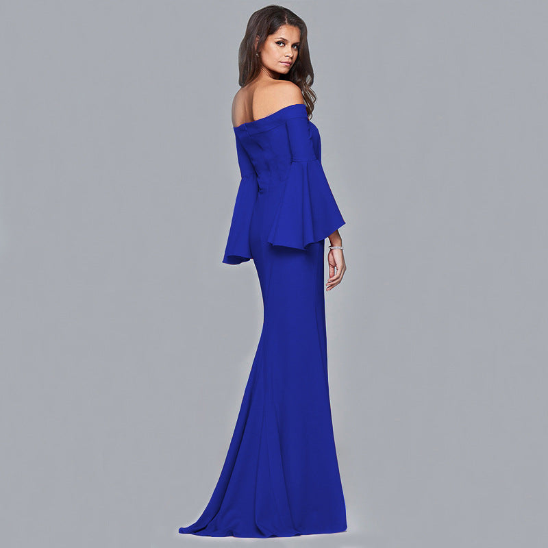 Valerie Flare Sleeves Off Shoulder Evening Dress