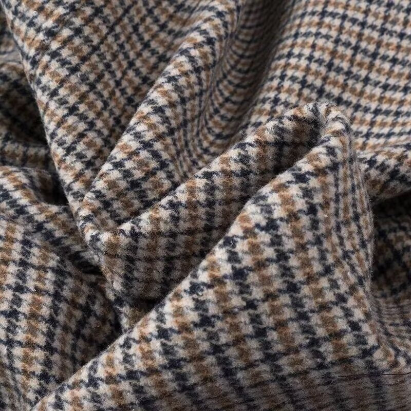 Checked Woolen Slim Coat