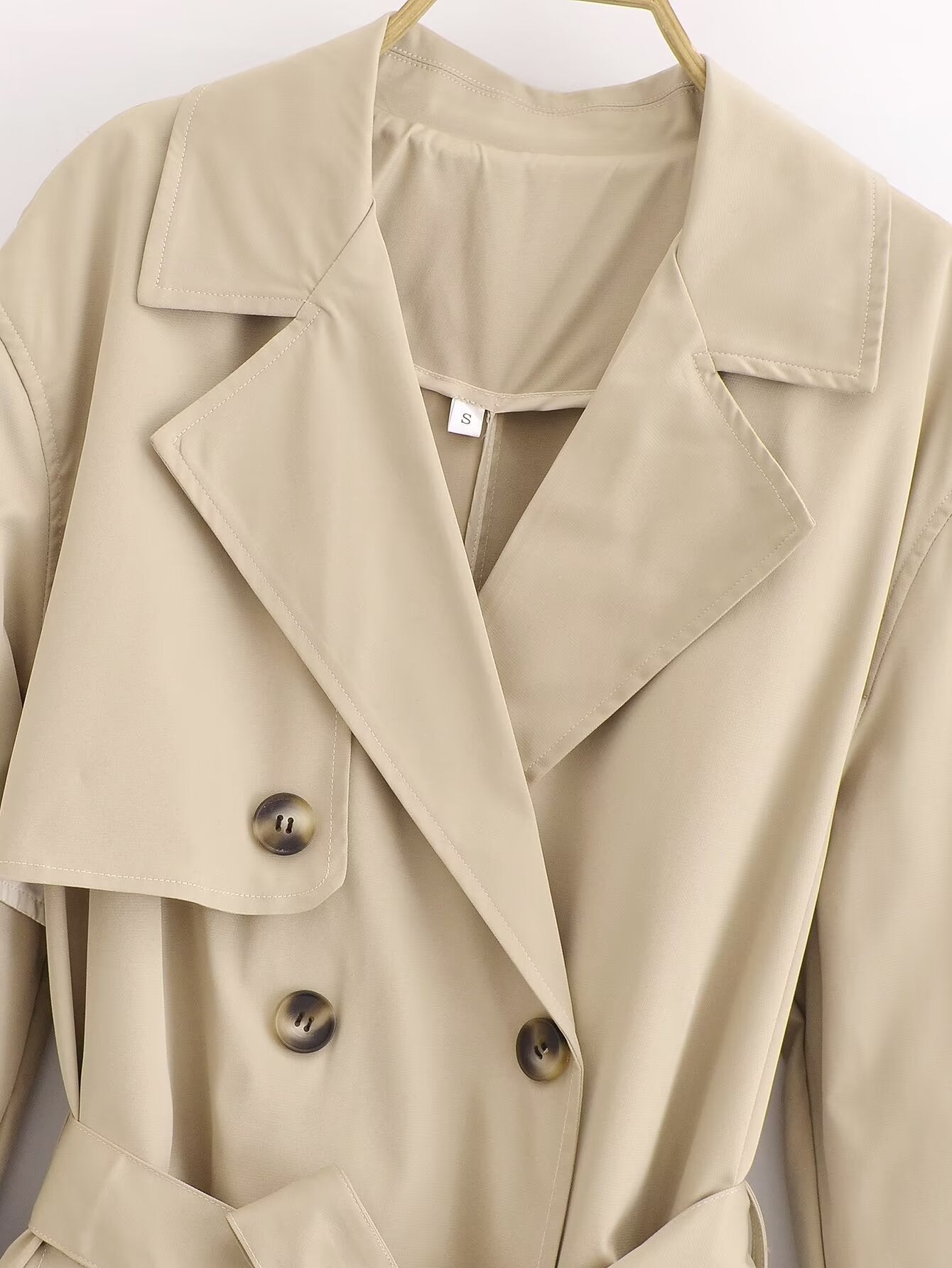 Belted Long Sleeve Trench Coat