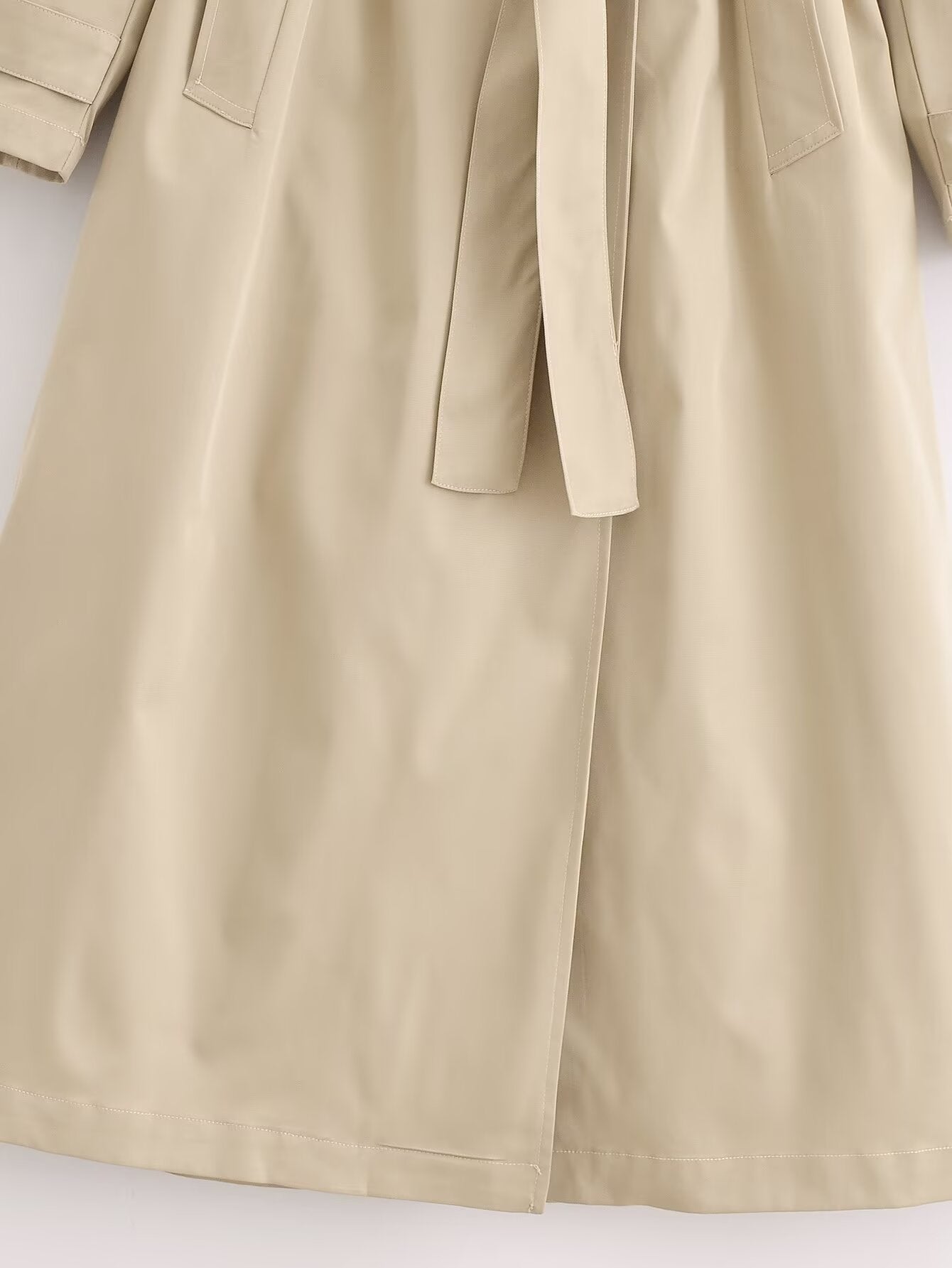 Belted Long Sleeve Trench Coat