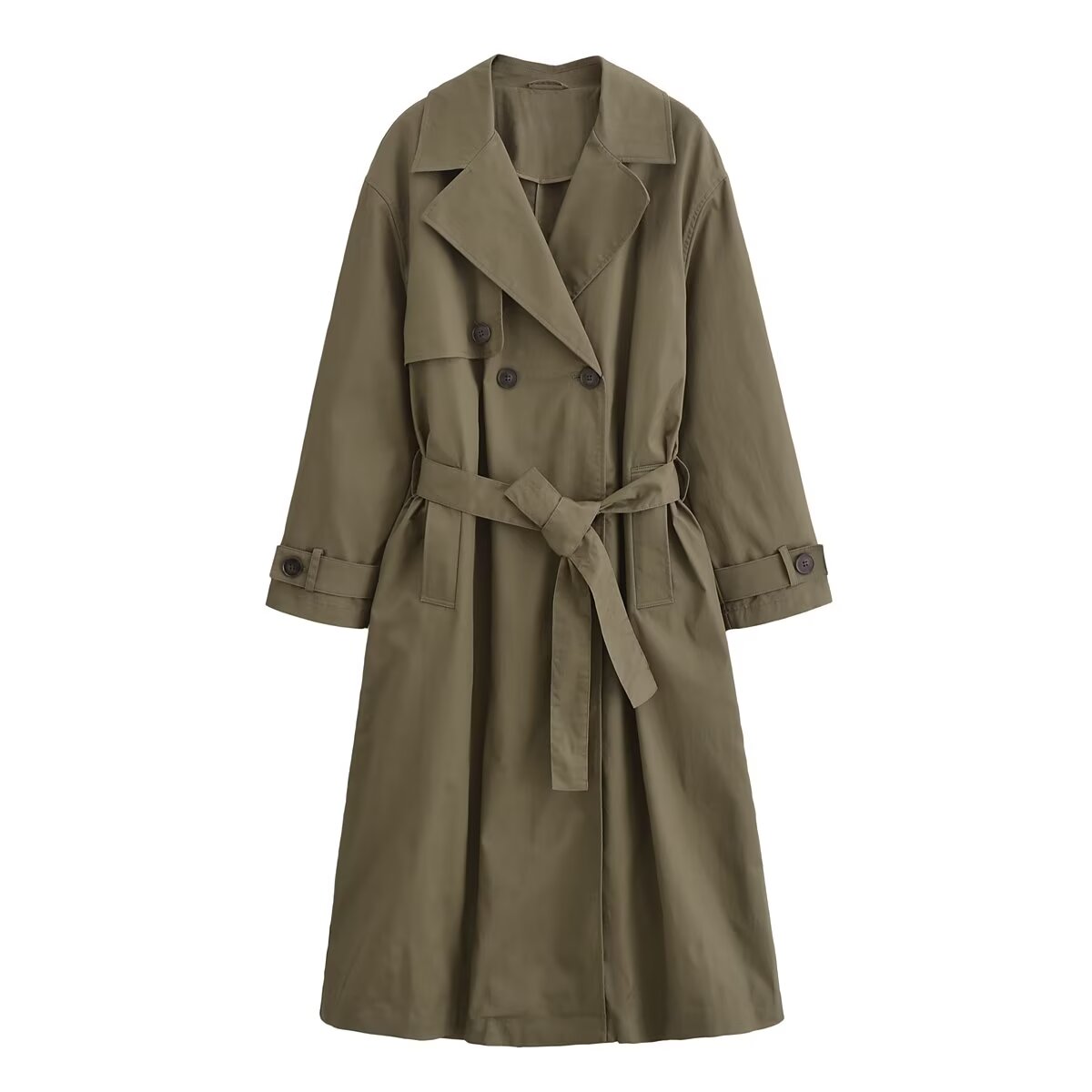 Belted Long Sleeve Trench Coat