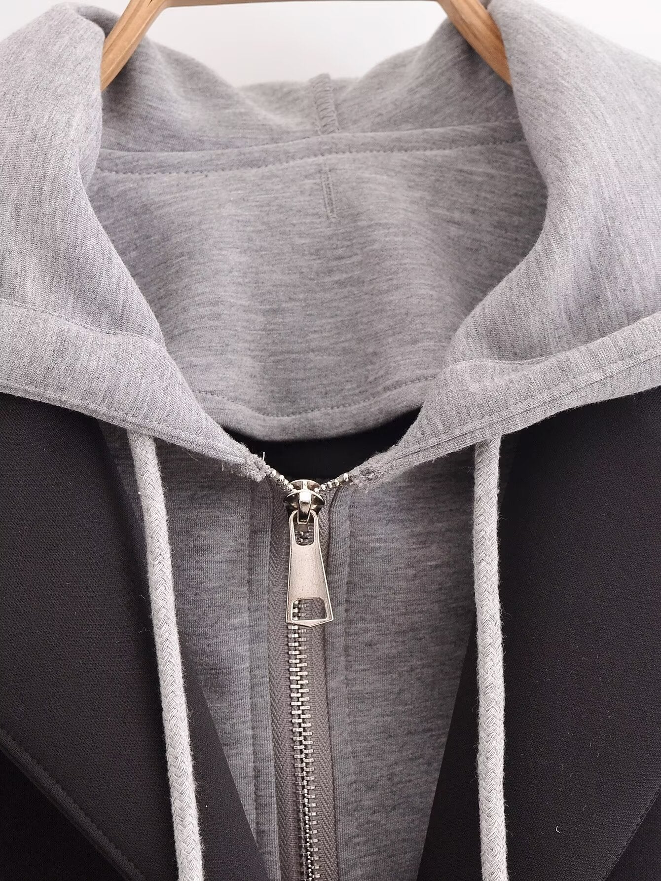 Black Woolen Hooded Overcoat