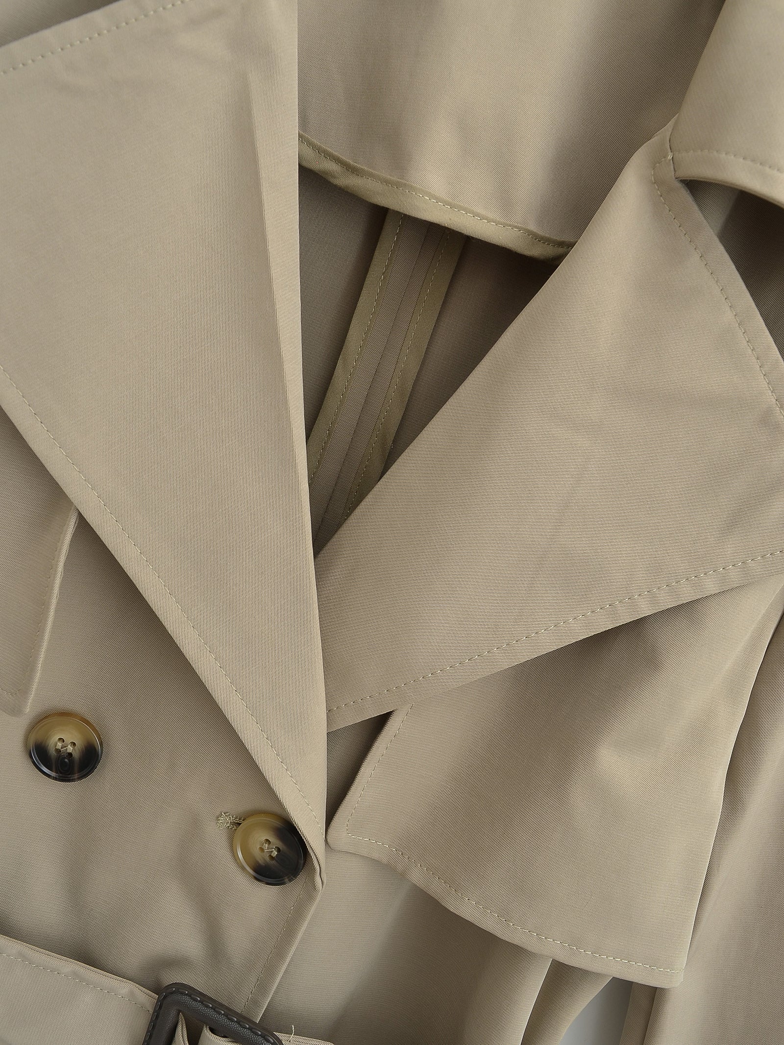 Double Breasted Loose Mid-length Trench Coat