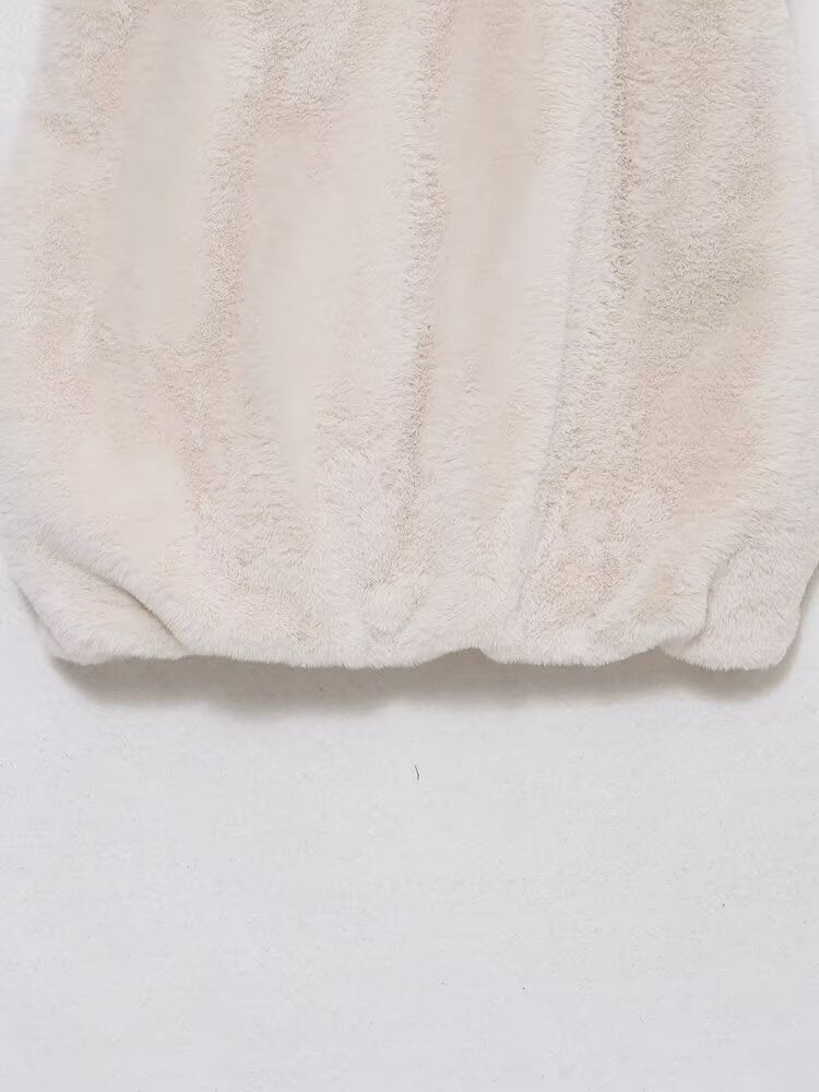 Faux Fur Hooded Vest Top