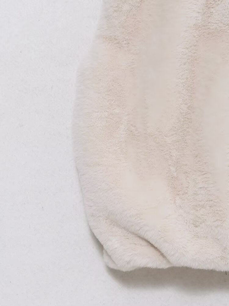 Faux Fur Hooded Vest Top