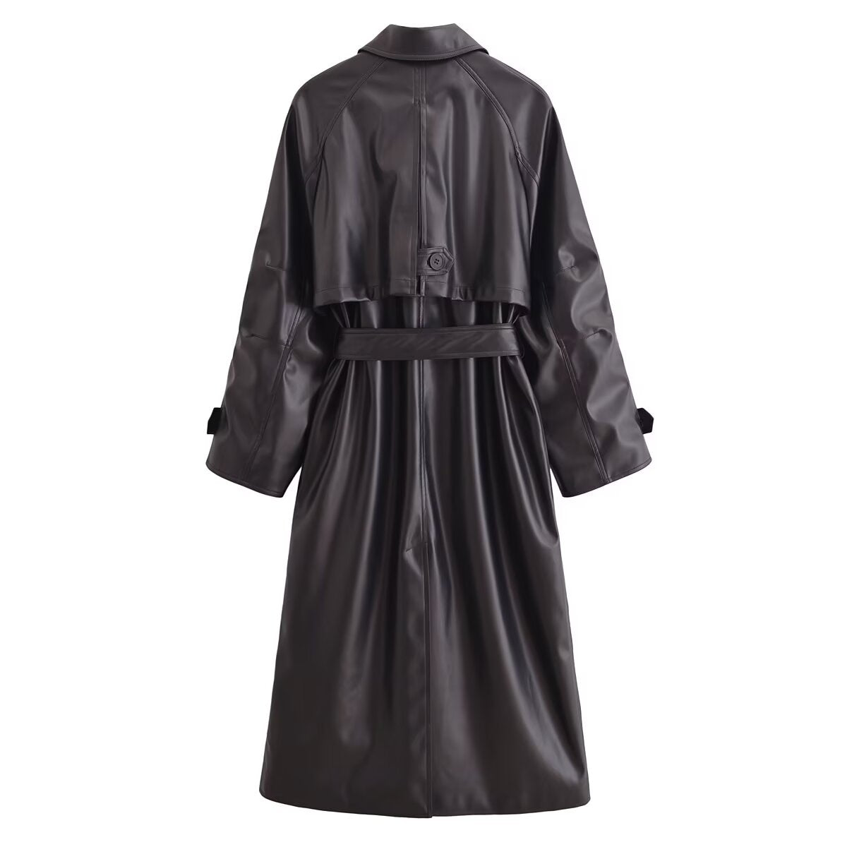 Artificial Leather Long Coat