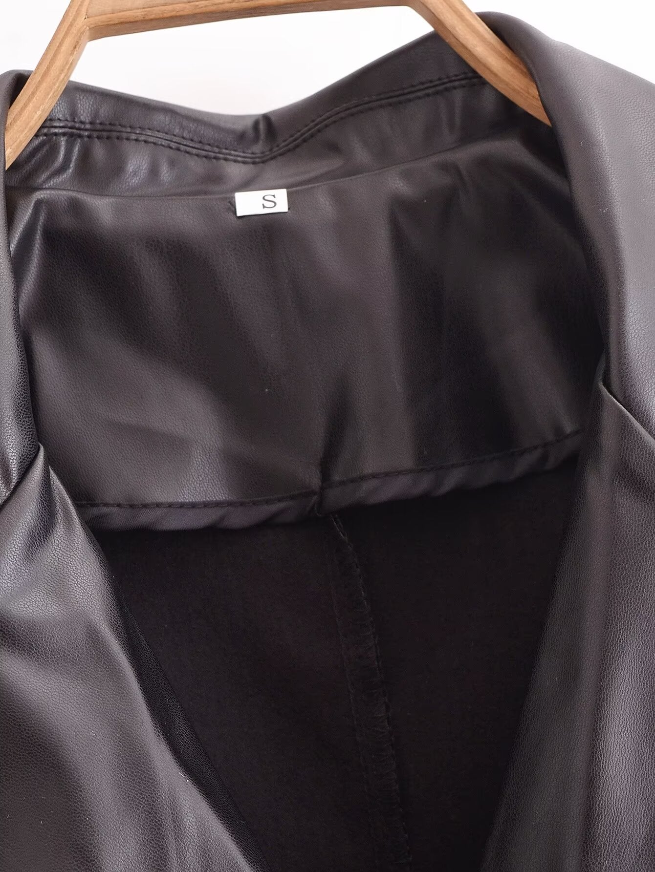 Faux Leather Sleeveless Trench Coat Dress