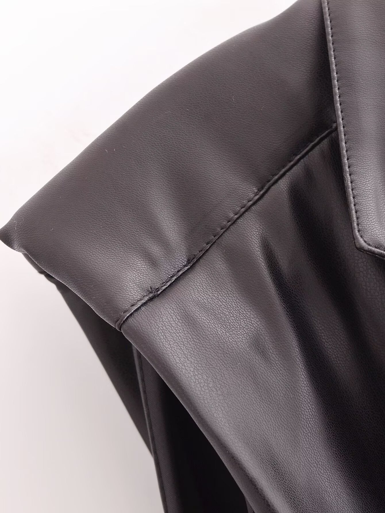 Faux Leather Sleeveless Trench Coat Dress