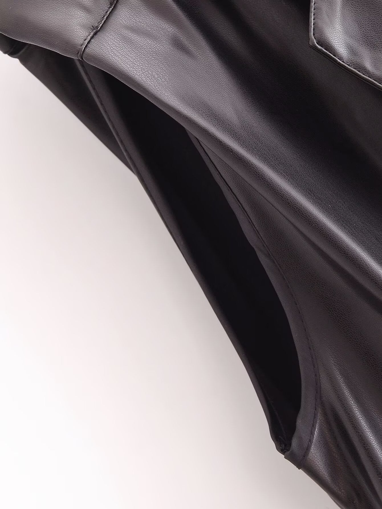 Faux Leather Sleeveless Trench Coat Dress