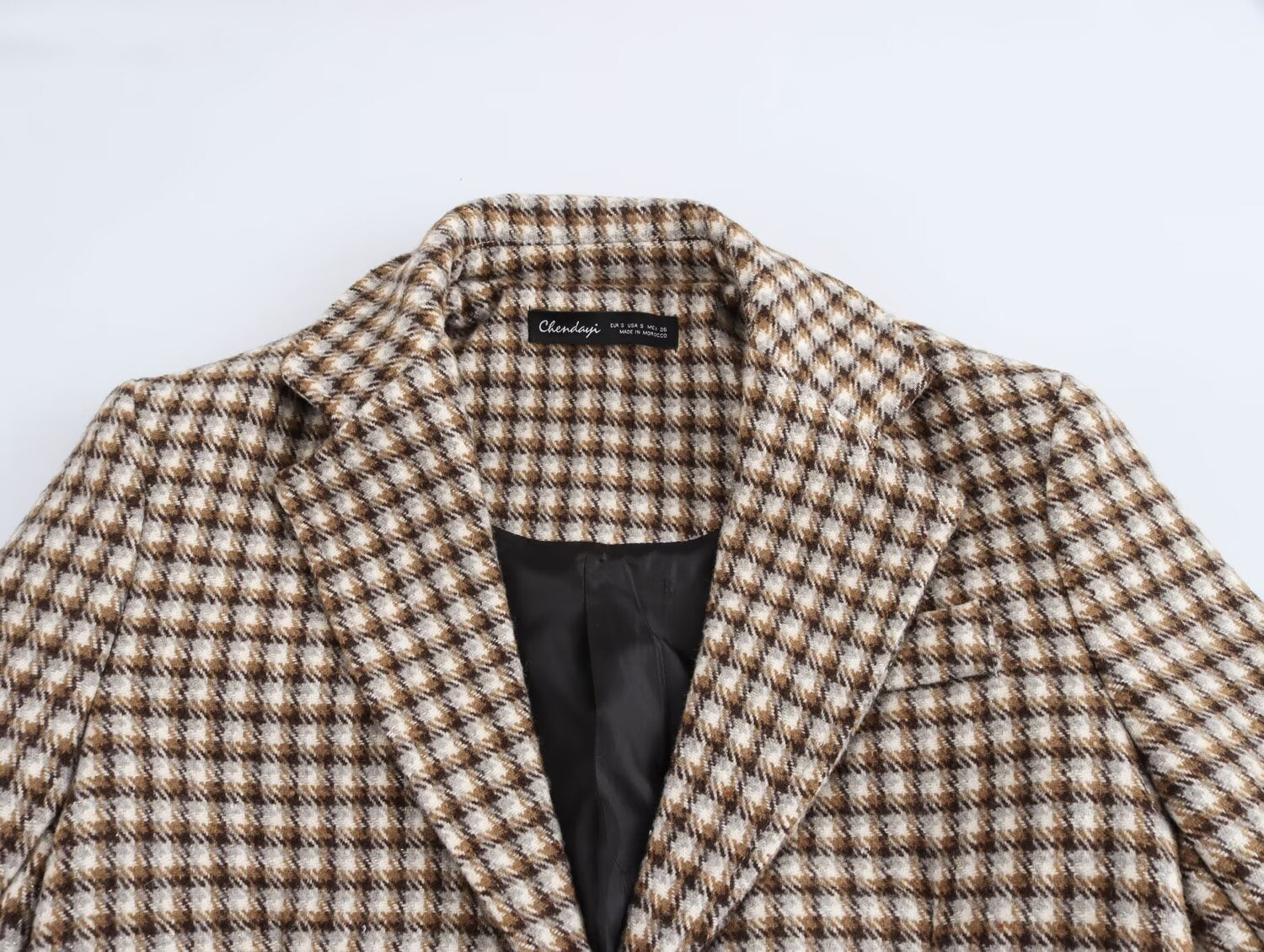 Plaid Long Overcoat Outerwear