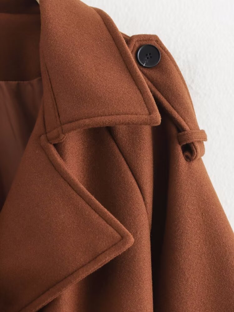 Double Breasted Woolen Cut Coat