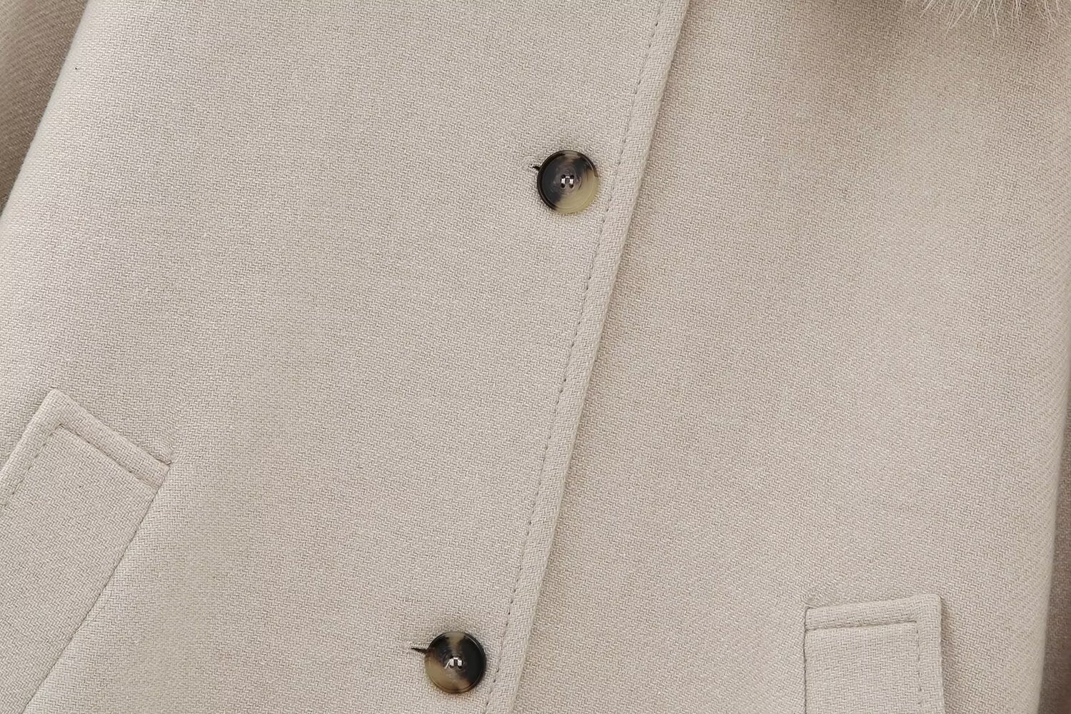 Blended Fur Collar Jacket