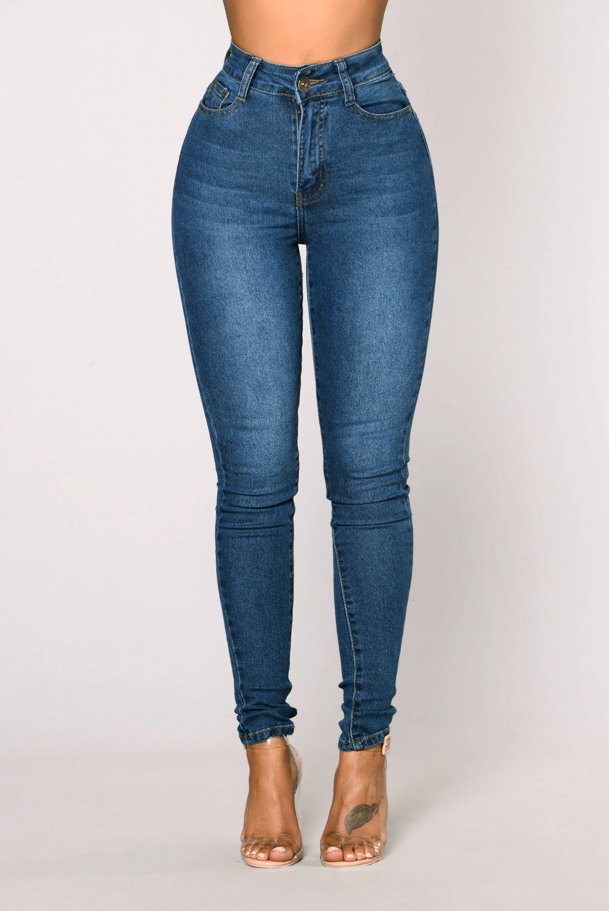Ultra High Waist Stretch Denim Skinny Pants