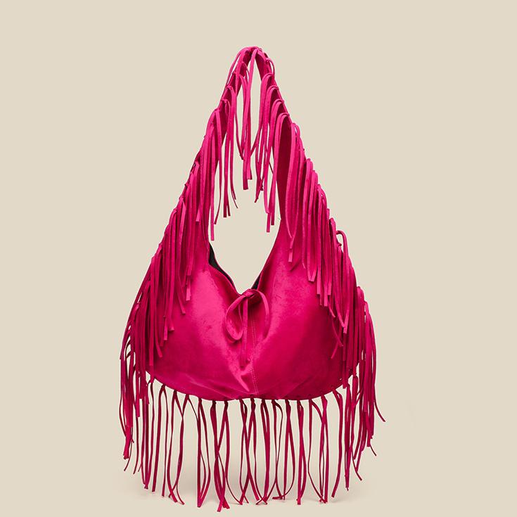 Tassel Large Tote Crescent Trendy One Shoulder Women Bag