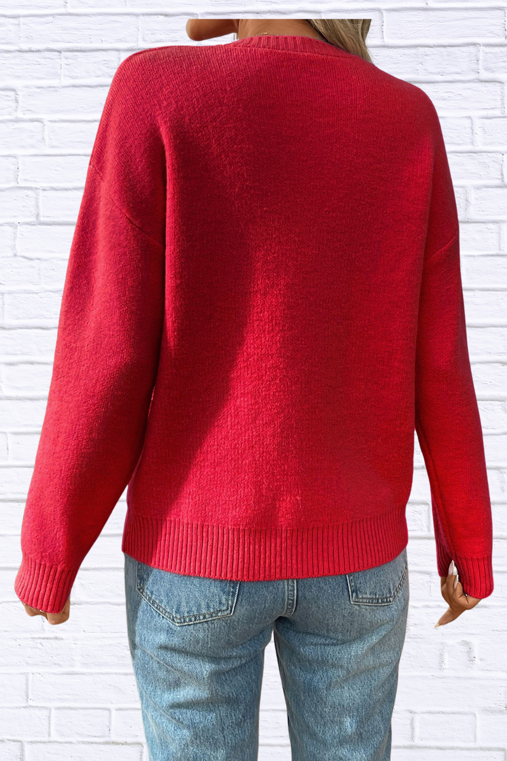 Bow Round Neck Long Sleeve Sweater