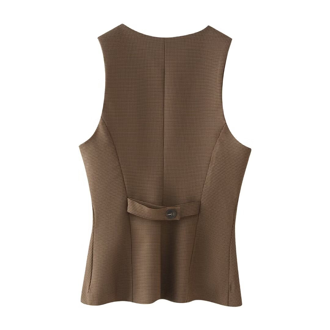 Plaid Sleeveless Vest Top