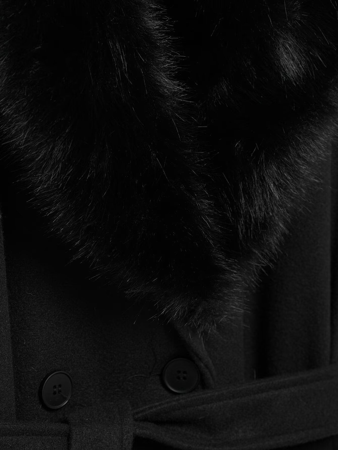 Artificial Fur Belted Trench Coat