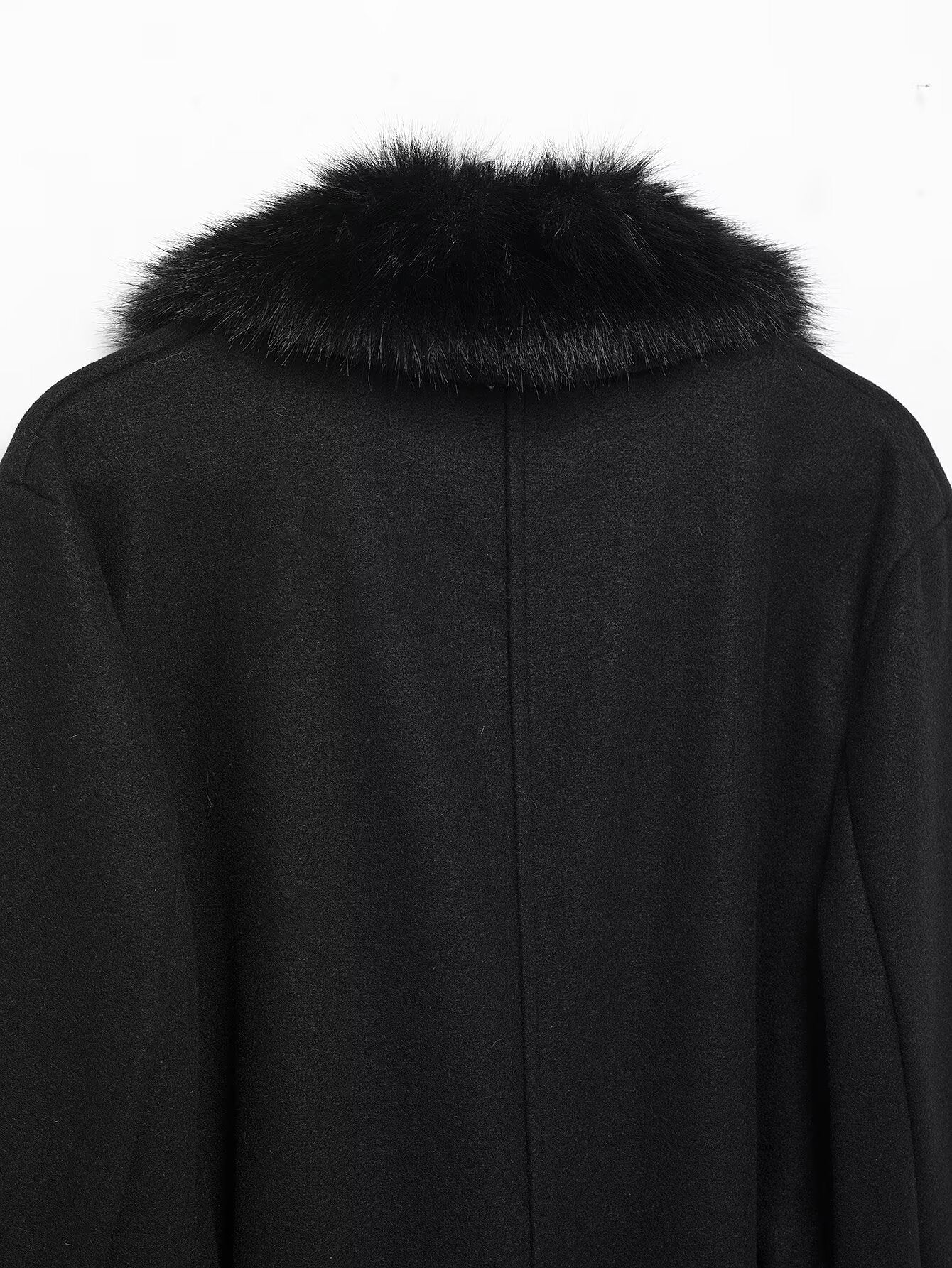 Artificial Fur Belted Trench Coat