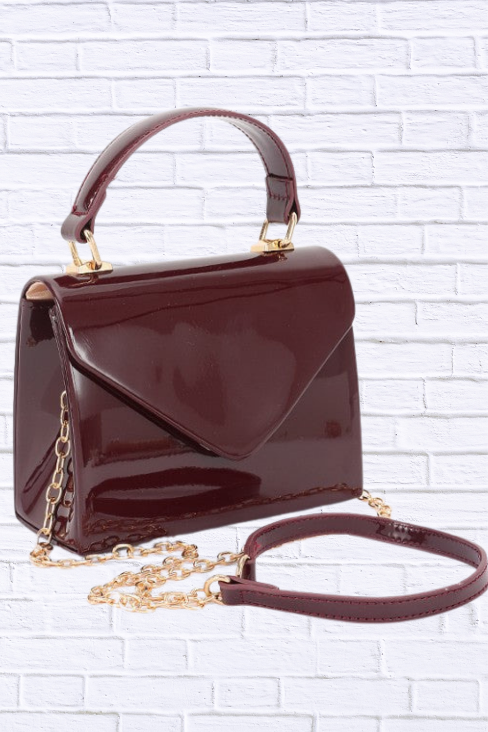 Patent Leather Top Handle Swing Bag