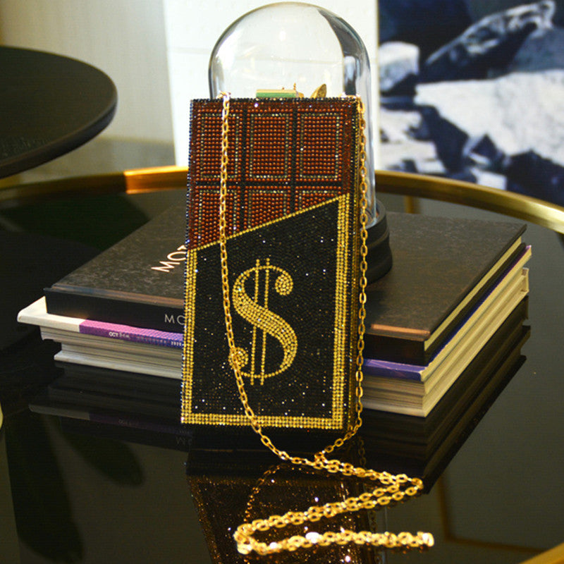 Sac à main à bandoulière en chaîne, style patchwork, tendance.