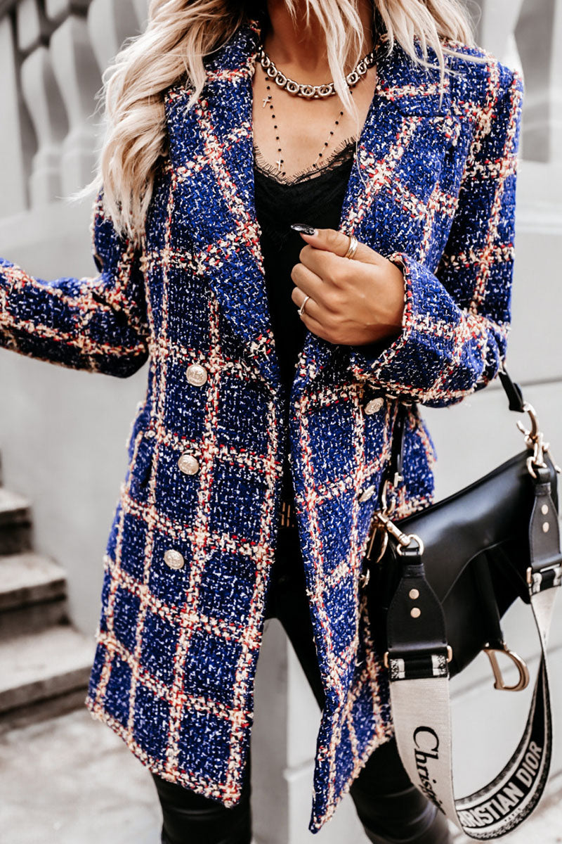 Vêtements d'extérieur à carreaux à col montant, style streetwear (5 couleurs)