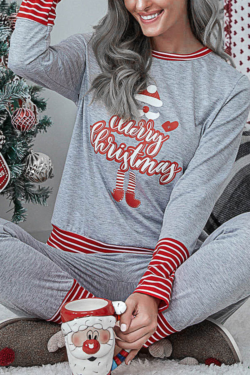 Fashion Living Print Patchwork O Neck Two Pieces(5 Colors)