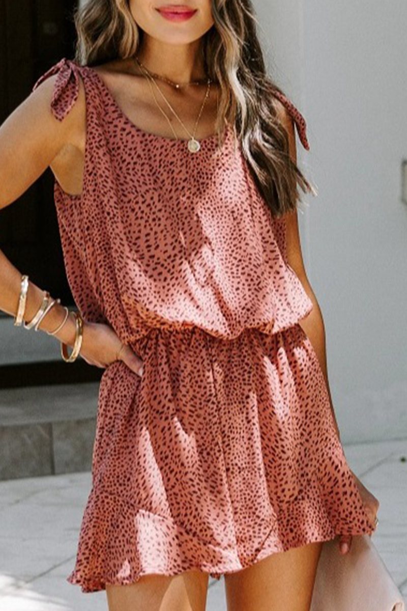 Combinaisons amples à col en U, imprimé patchwork et bretelles, style décontracté.