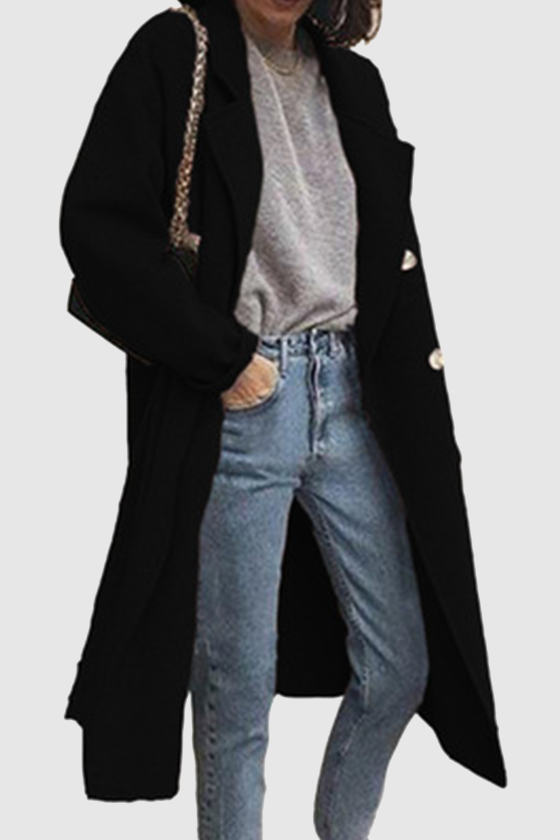 Vêtements d'extérieur décontractés et élégants, col montant à boucle simple.