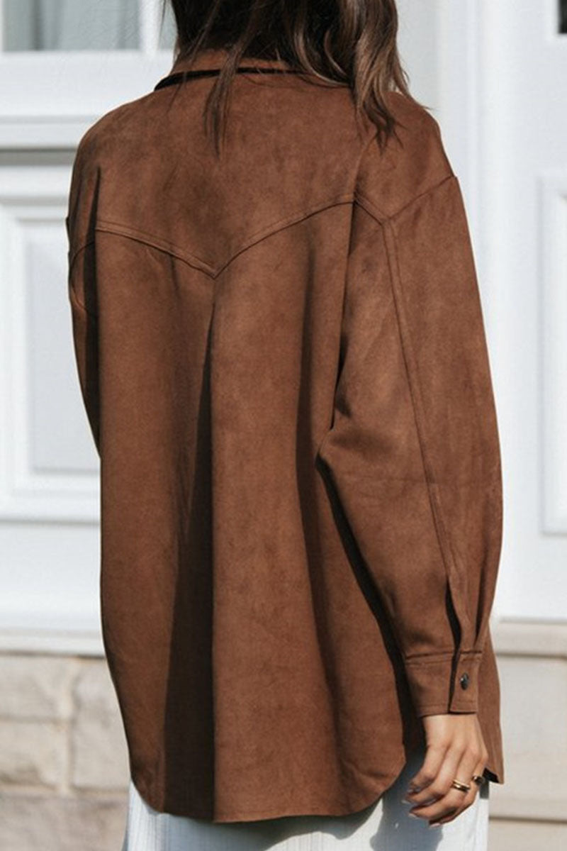 Vêtements d'extérieur décontractés et élégants, à col rabattu, à empiècements et à ourlets fendus.