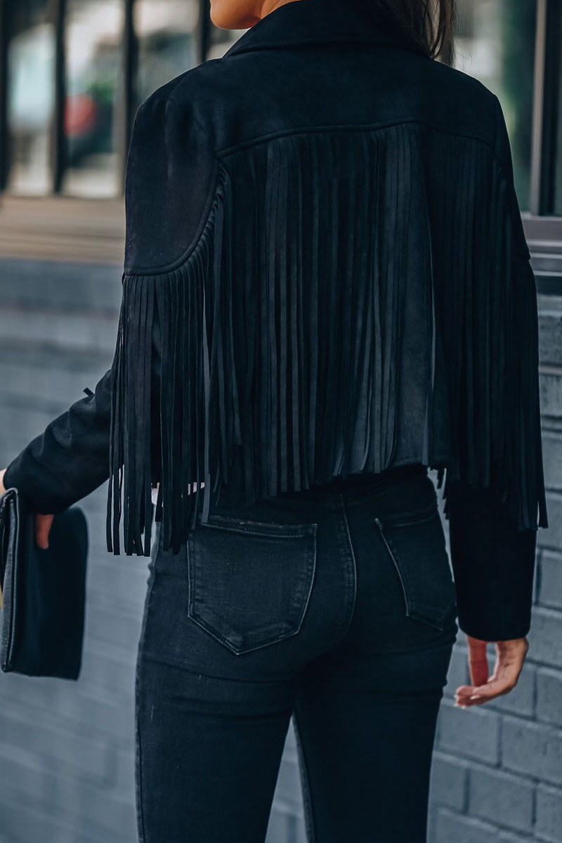 Vêtements d'extérieur à col rabattu, patchwork et pompons, style streetwear.