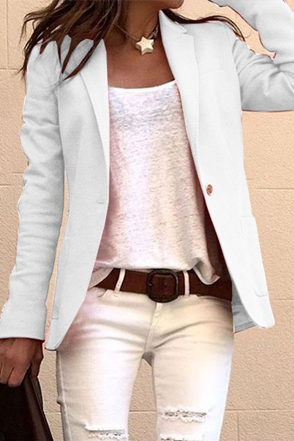 Vêtements d'extérieur décontractés, patchwork uni, boutons, col montant (6 couleurs)