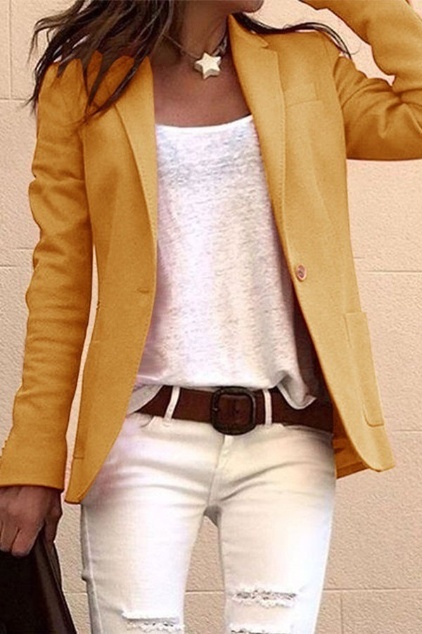 Vêtements d'extérieur décontractés, patchwork uni, boutons, col montant (6 couleurs)