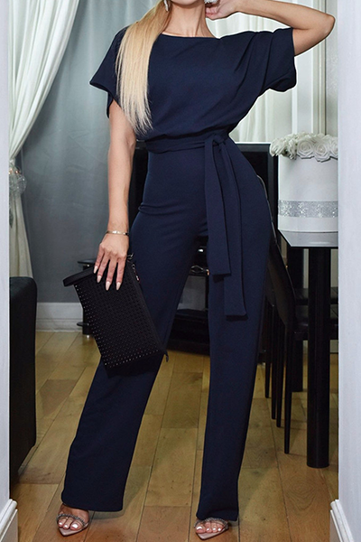 Combinaison ample à col rond, design patchwork et bretelles, style décontracté et élégant (7 couleurs)