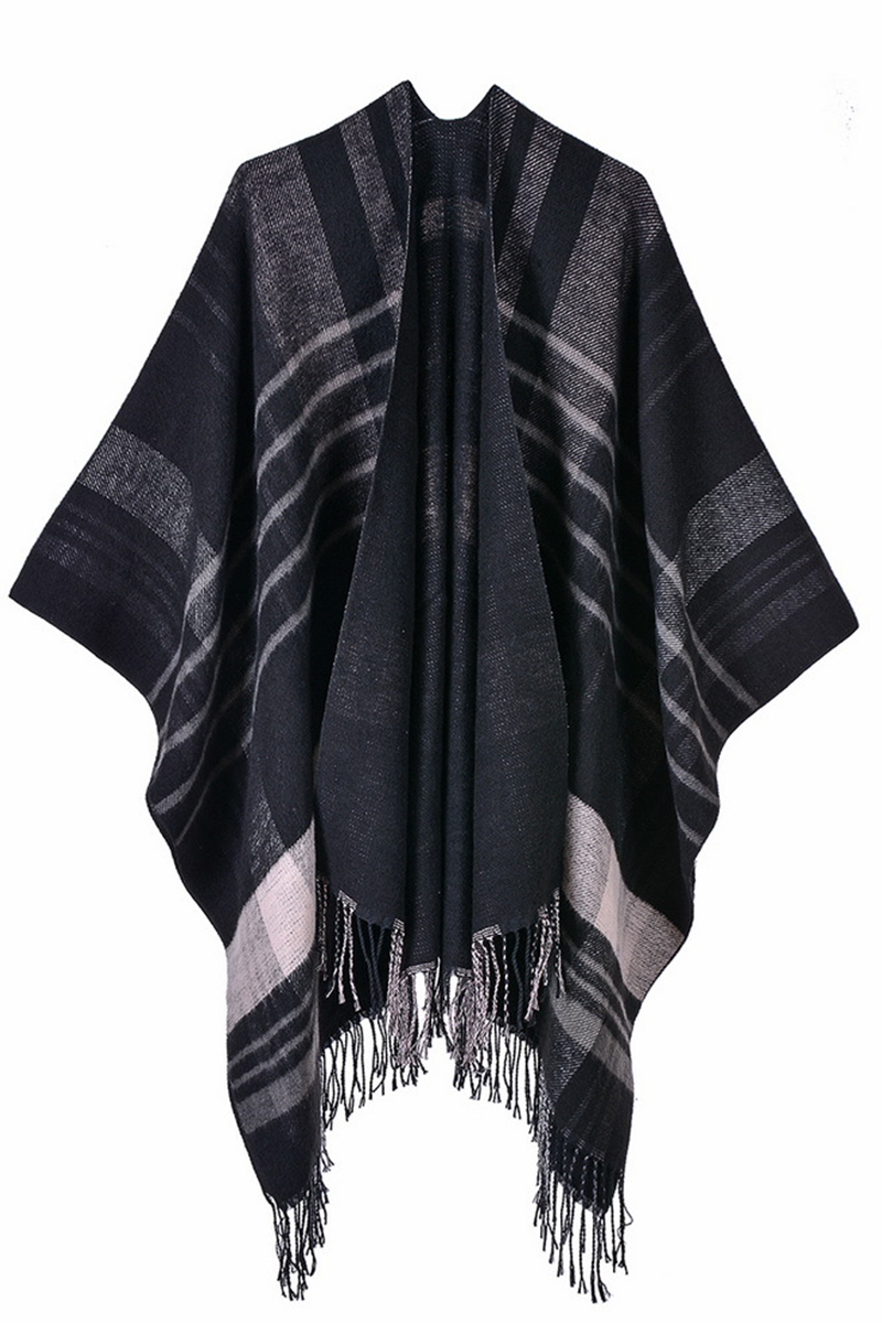 Vêtements d'extérieur décontractés, style patchwork, avec franges.