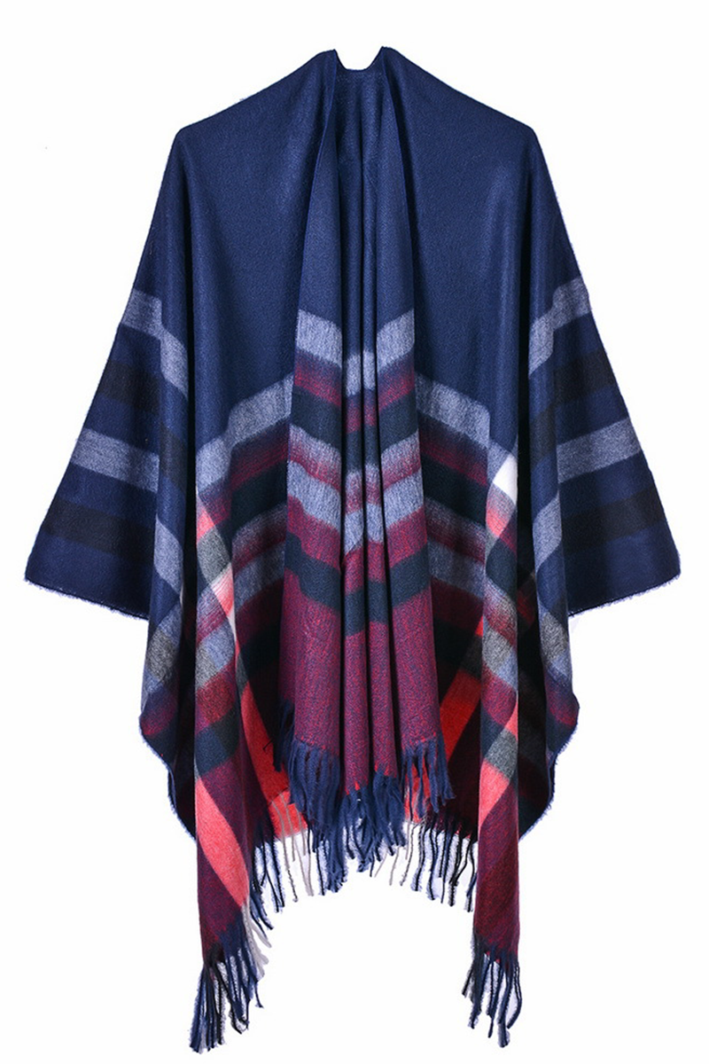 Vêtements d'extérieur décontractés, style patchwork, avec franges.