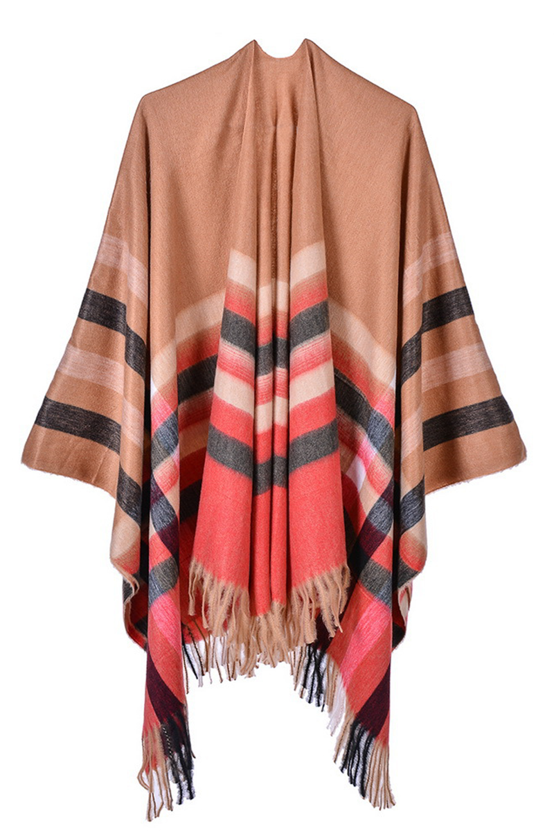 Vêtements d'extérieur décontractés, style patchwork, avec franges.