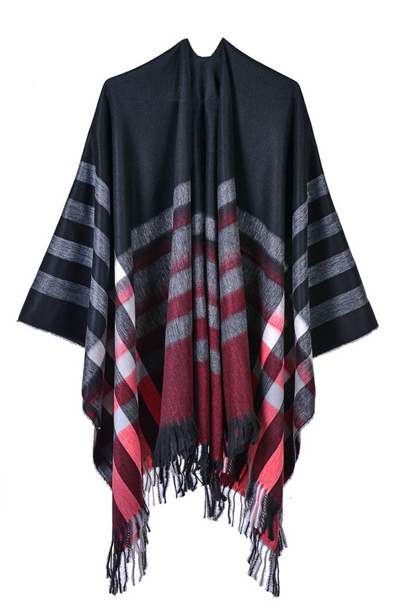 Vêtements d'extérieur décontractés, style patchwork, avec franges.