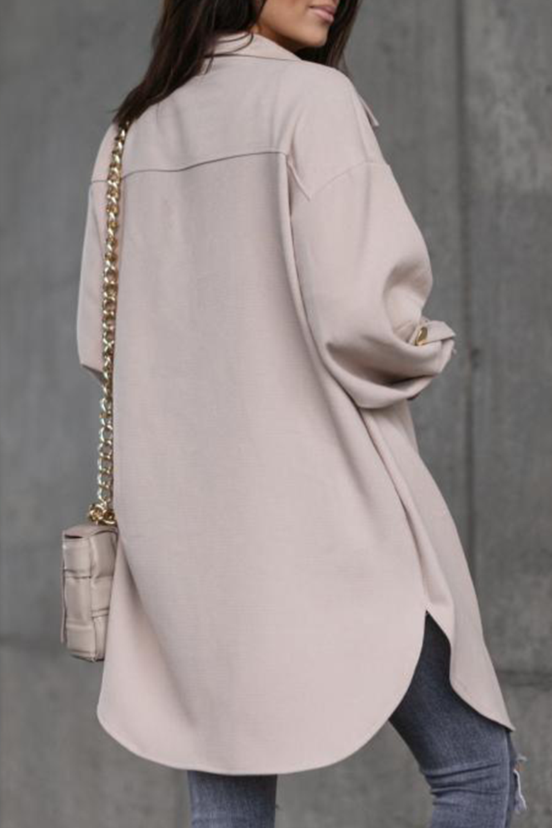 Vêtements d'extérieur décontractés, à col montant, avec poches et boucle (3 couleurs)